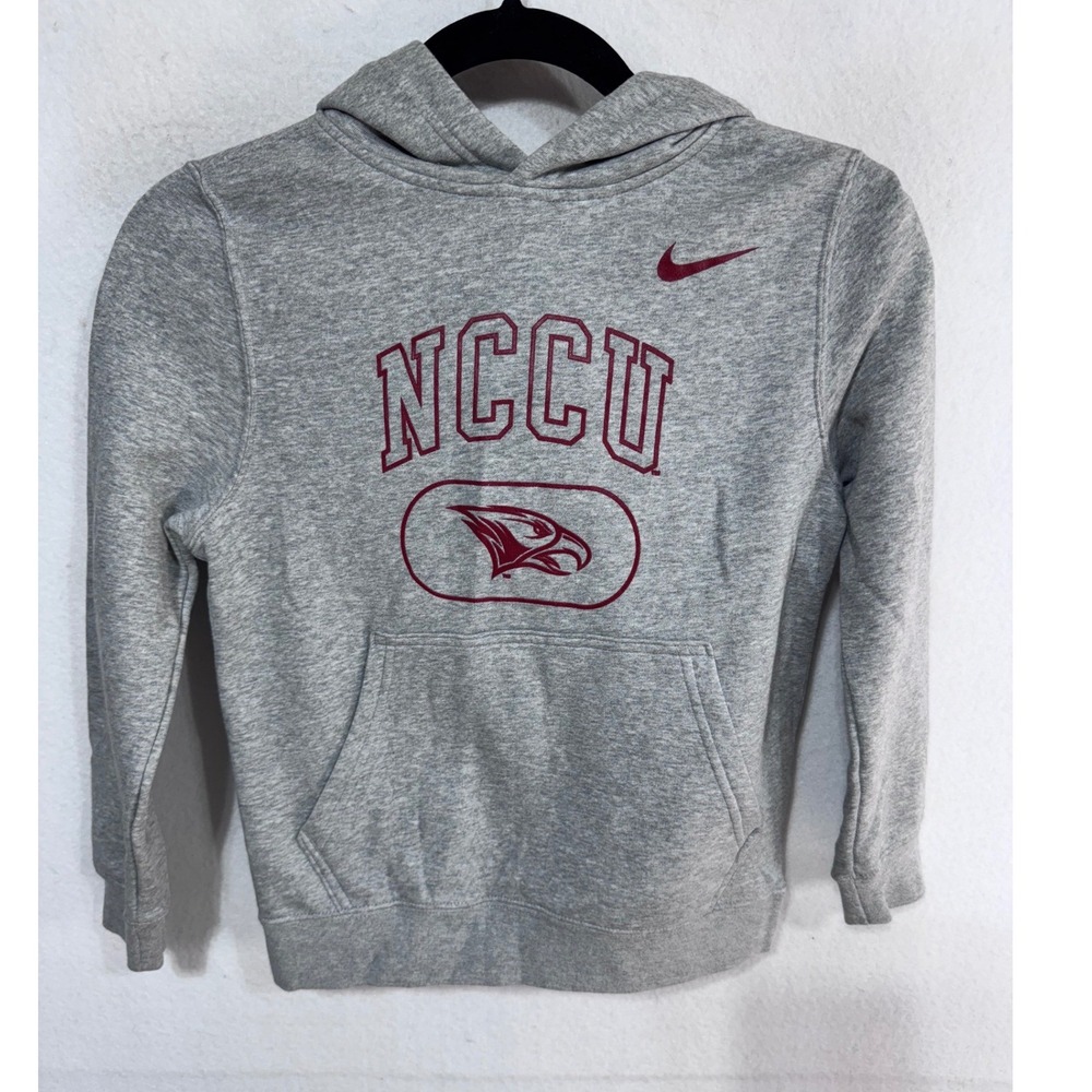 Nike Kids Youth Small Gray NCCU Hoodie Boys Club Fleece PO Collegiate Sweatshirt